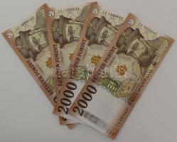 2016. 2000Ft (4x) mind különféle sorozatjellel: "CA", "CB", "CC", "CF" T:UNC,AU