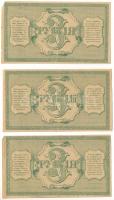 Orosz Polgárháború / Orosz Közép-Ázsia / Turkesztán 1918. 3R (3x) T:F Russian Civil War / Russian Central Asia / Turkestan 1918. 3 Rubles (3x) C:F
