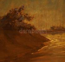 Benyovszky István (1898-1969): Lovaskatona a vízparton. Pasztell, papír, jelzett. Dekoratív, üvegeze...