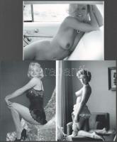 cca 1959 előtti "csiklandós" felvételek Marilyn Monroe (korábban Norma Jeane) (1926-1962) amerikai színésznőről és fotómodellről, 3 db modern nagyítás, jelzés nélkül, 21x15 cm és 15x21 cm