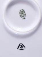 Zsolnay rózsamintás süteményes készlet, jelzett, hibátlan, d: 17-30 cm