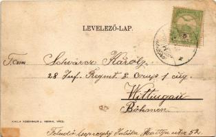 1906 Vác, M. kir. honvéd huszárlaktanya, vendéglő. Rosenbaum J. Henrik kiadása (EB)