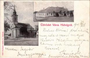 1901 Városhídvég (Szabadhídvég), templom, vendéglő. Alpár fényképész kiadása (fl)