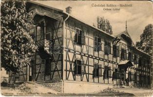 1905 Szliács, Sliac; Otthon szálloda. Lechnitzky O. fénynyomdája kiadása 190. sz. / hotel (kopott sarkak / worn corners)