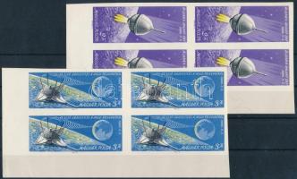 1966 Luna vágott sor ívsarki négyestömbökben (12.000) (ráncok / creases)