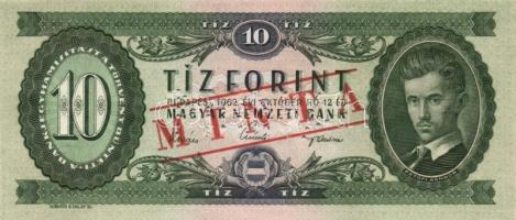 1947+1949. 10Ft "MINTA" lyukasztással T:II; 1957,1960,1962,1969,1975. "MINTA" ly...
