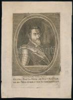 Giorgio Basta (1550-1607) német-római császári hadvezér. Erdély kormányzója, rézmetszetű portré. Ca 1650 13x20 cm