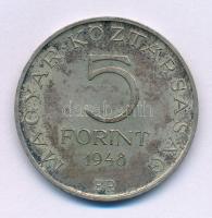 1948. 5Ft Ag "Petőfi" T:XF patina Adamo EM1