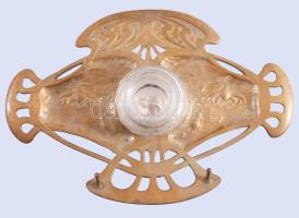 Német szecessziós kalamáris, üveggel, 31x21 cm