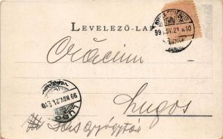 1899 Nagyszeben, Hermannstadt, Sibiu; Hermannsplatz / Hermann tér, laktanya. G. A. Seraphin kiadása ...