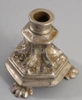 Oroszlánkörmös fém gyertyatartó, m: 9,5 cm