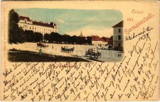 1898 Nagyszeben, Hermannstadt, Sibiu; Der Hermannsplatz. G. A. Seraphin / tér / square (vágott / cut)