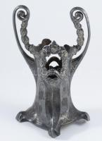 Szecessziós váza, üvege nélkül, billeg, m: 18 cm