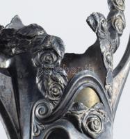 Szecessziós váza, üvege nélkül, billeg, m: 18 cm