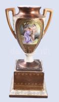Imperial osztrák porcelán urnaváza. matricás, jelzett, kopással, csavar kilazult. 22 cm