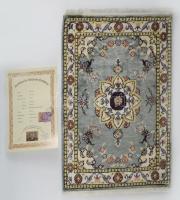 Kézzel szőtt török pamut szőnyeg, 0,6x0,46cm, certifikáttal, hibátlan.