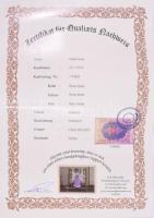 Kézzel szőtt török selyem szőnyeg, 0,6x0,48cm, certifikáttal, hibátlan