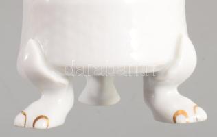 Hollóházi Hajlanka mintás váza, 3 lábon, jelzett, hibátlan, m: 12 cm