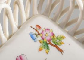 Herendi Viktória mintás kínálótál, jelzett, kis kopással, 15,5x15,5 cm