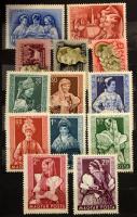 Magyar összeállítás az 1945-1960 közötti időszakból, benne teljes sorok, darabok, 6 lapos kis berakó...