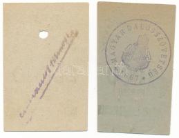 1923 k. "Magyar Dalosszövetség" 1000K + 25.000K hátoldalukon pecsét, egyik lyukasztott T:X...