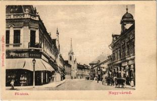 Nagyvárad, Oradea; Fő utca, bazár, áruház, üzletek. Helyfi László kiadása / main street, shops (EK)