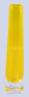 Urán sárga üveg váza. Többrétegű, anyagában színezett, hibátlan 22 cm
