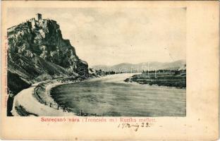 1902 Sztrecsnó, Sztrecsény, Strecno (Trencsén); Povazie, Hrad Strecno / Sztrecsnó vára a Vágvölgyben Ruttka mellett. Sochán P. 21. / castle ruins in the Váh valley (EK)
