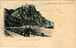 1899 Sztrecsnó, Sztrecsény, Strecno (Trencsén); Povazie, Hrad Strecno / Sztrecsnó vára a Vágvölgyben Zsolna mellett. Gansel Lipót 70. / Das Waagthal / castle ruins in the Váh valley (EK)