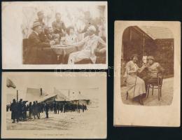 ca 1910 3 db érdekes katonai fotólap