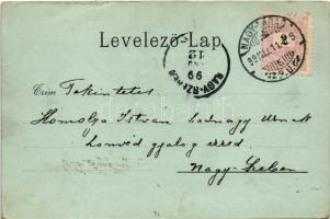 1899 Nagyvárad, Oradea; M. kir. Honvéd hadapród iskola este holdfényben. Sonnenfeld Adolf kiadása / ...