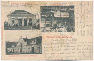 1906 Tőketerebes, Tőke-Terebes, Trebisov; Lovarda részlet az Andrássy kastélyban, Gelb József és fia üzlete és saját kiadása, áruház belső / riding stables in the castle, publisher's shop, interior (szakadás / tear)