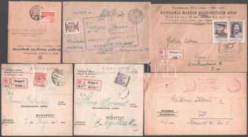 1919-1954 6 db ajánlott küldemény