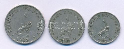 Paraguay 1903. 5c Cu-Ni + 10c Cu-Ni + 20c Cu-Ni T:XF,VF Paraguay 1903. 5 Centavos Cu-Ni + 10 Centavos Cu-Ni + 20 Centavos Cu-Ni C:XF,VF Krause KM#6, KM#7, KM#8