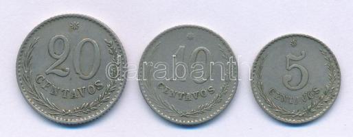 Paraguay 1903. 5c Cu-Ni + 10c Cu-Ni + 20c Cu-Ni T:XF,VF
Paraguay 1903. 5 Centavos Cu-Ni + 10 Centav...