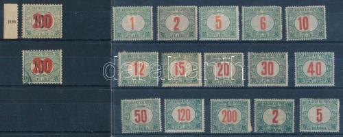 1915 Kisegítő portó pecsételt MBK 40 + MBK 41 falcos + 1915 Pirosszámú zöldportó 15 klf érték