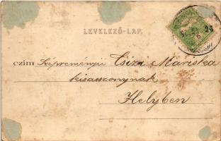 1903 Trencsén, Trencín; laktanya. Gansel Lipót kiadása / Kaserne / K.u.K. military barracks (ragaszt...