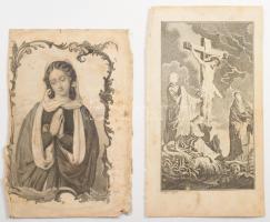 ca 1800 2 db rézmetszetű szentkép 9x15 cm