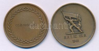 1949-1950. Madarassy Walter (1909-1994) asztalitenisz bronz díjérem (2xklf, 40mm) T:AU,XF
