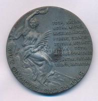 1948. "XIV. nyári Olimpiai Játékok London" bronzozott Zn emlékérem a magyar résztvevők névsorával (40mm) T:XF kopott bronzozás