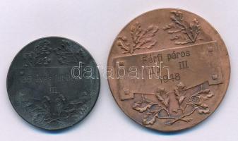 1947-1948. "Csepel Munkás Testedző Kör" kétoldalas bronz díjérem gravírozással (2xklf: 39m...