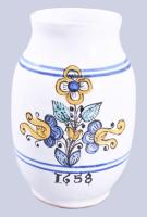 Habán múzeumi másolat kerámia edény. Kézzel festett, jelzett, hibátlan 16 cm