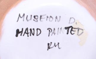 Habán múzeumi másolat kerámia edény. Kézzel festett, jelzett, hibátlan 16 cm