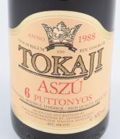 1988 Tokaji 6 puttonyos aszú, bontatlan palack, édes fehér desszertbor, 13,5%, 0,5l