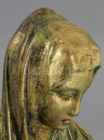Madonna szobor, festett, aranyozott gipsz 24 cm