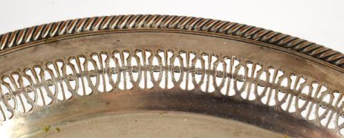 Áttört alpakka tálca, díszített 31 cm