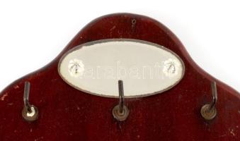 Antik századeleji fa kulcstartó, 36x22 cm