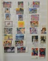 Festmény motívum gyűjtemény sok tengerentúlival 8 lapos A4-es berakólapon + filázott Schaubek albumb...