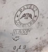 Longines ezüst (Ag) tokos zsebóra, üvege lejár, nem működik, d: 40 mm, bruttó 63,6g