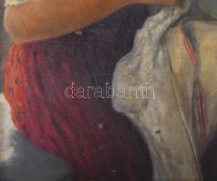 Edvi Illés Aladárné, Karády Etel (1877-1963): Varró lányka népviseletben. Olaj, vászon, jelzett. Jav...